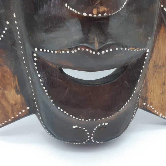 Indonesian Wall Mask With Animal Carving - Picture 9 of 11